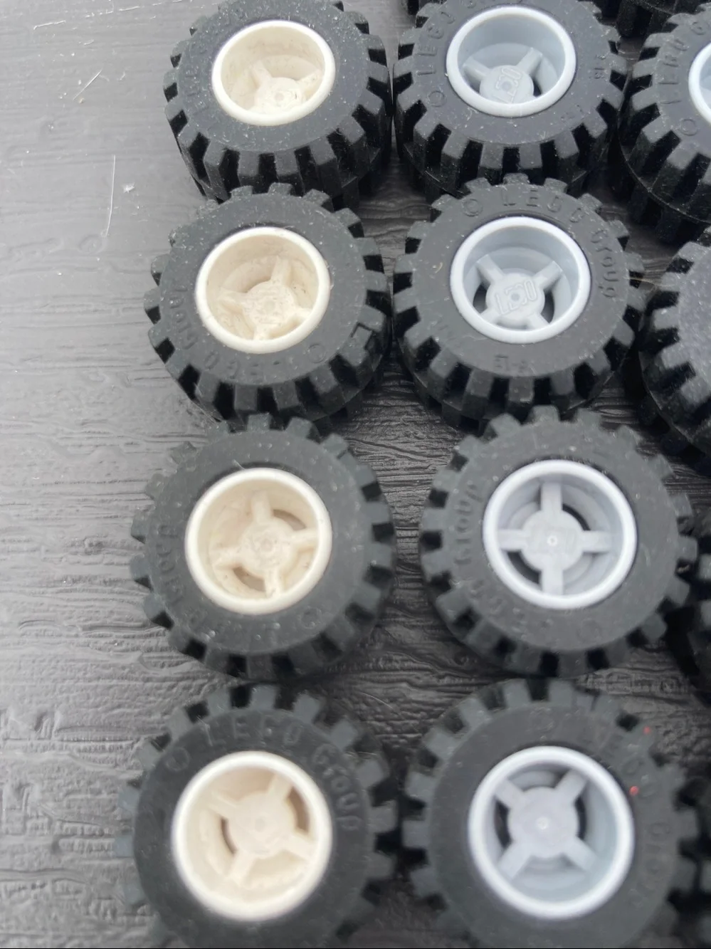 Lego tires with wheels. 14 items